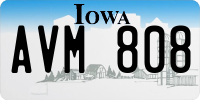 IA license plate AVM808