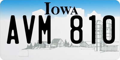 IA license plate AVM810