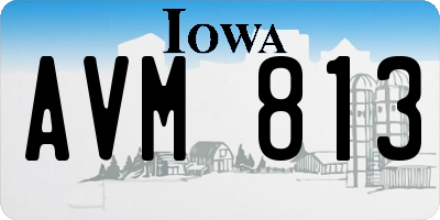 IA license plate AVM813