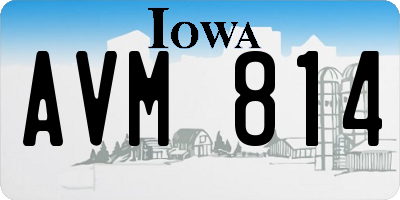 IA license plate AVM814