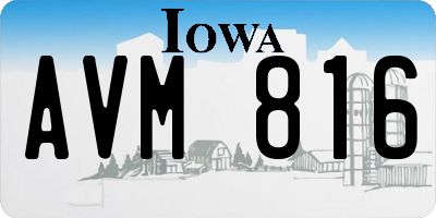 IA license plate AVM816