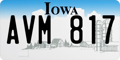 IA license plate AVM817