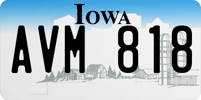 IA license plate AVM818