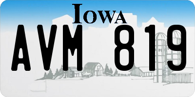 IA license plate AVM819