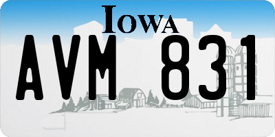 IA license plate AVM831