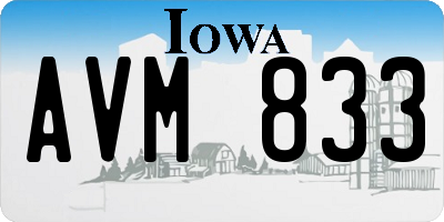 IA license plate AVM833