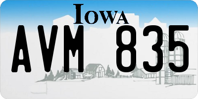 IA license plate AVM835