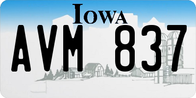IA license plate AVM837