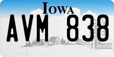 IA license plate AVM838