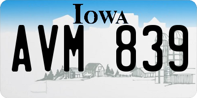 IA license plate AVM839