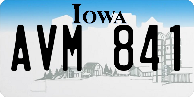 IA license plate AVM841