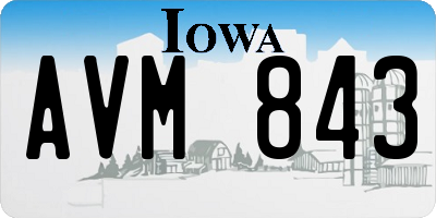 IA license plate AVM843