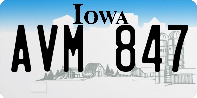 IA license plate AVM847