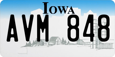 IA license plate AVM848