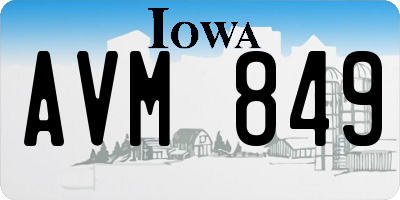 IA license plate AVM849