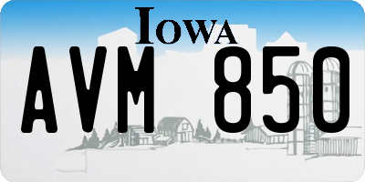 IA license plate AVM850