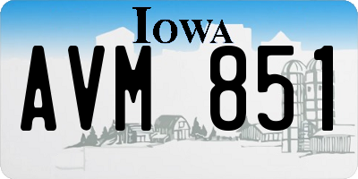 IA license plate AVM851