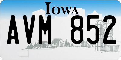 IA license plate AVM852