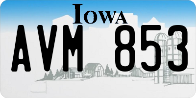 IA license plate AVM853
