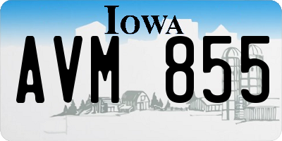 IA license plate AVM855