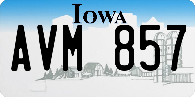 IA license plate AVM857