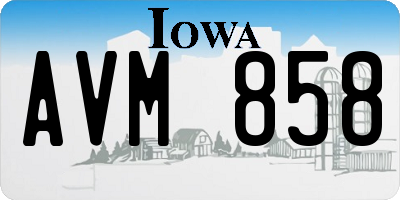 IA license plate AVM858