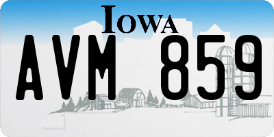 IA license plate AVM859
