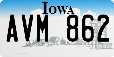 IA license plate AVM862