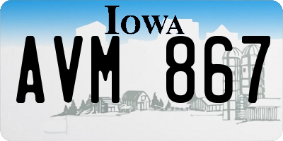 IA license plate AVM867