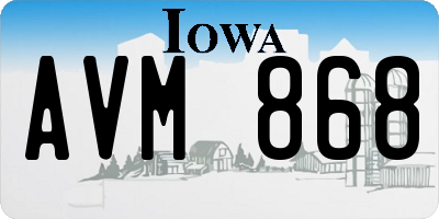 IA license plate AVM868