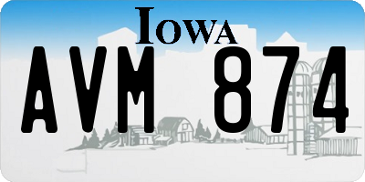 IA license plate AVM874