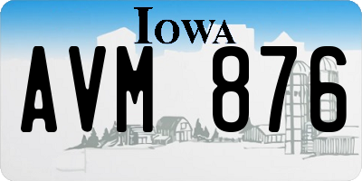 IA license plate AVM876