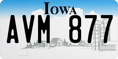 IA license plate AVM877