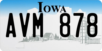 IA license plate AVM878