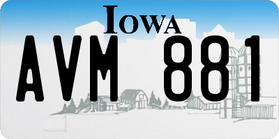 IA license plate AVM881