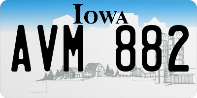 IA license plate AVM882