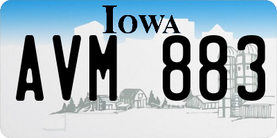 IA license plate AVM883