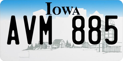 IA license plate AVM885