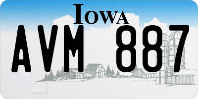 IA license plate AVM887