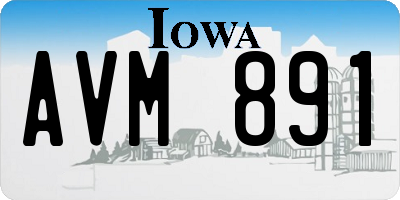 IA license plate AVM891