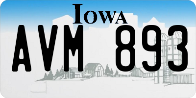 IA license plate AVM893
