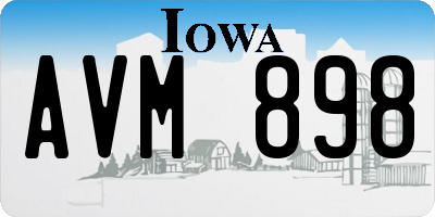 IA license plate AVM898