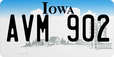 IA license plate AVM902