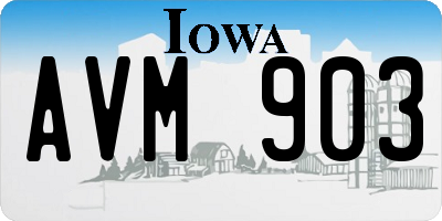 IA license plate AVM903