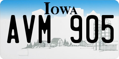 IA license plate AVM905
