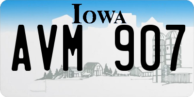 IA license plate AVM907