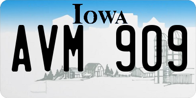 IA license plate AVM909