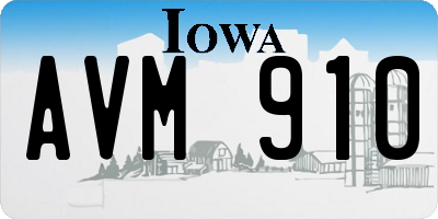 IA license plate AVM910