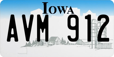 IA license plate AVM912