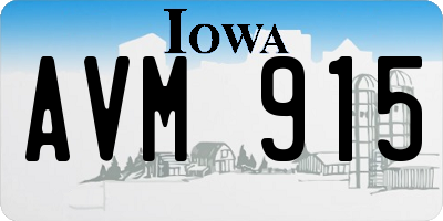 IA license plate AVM915